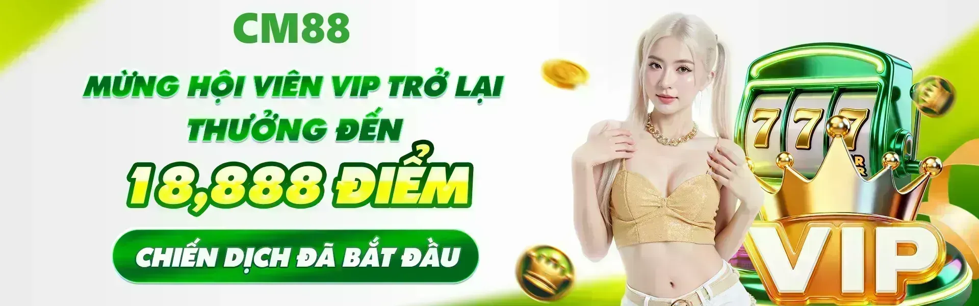 Trong thời gian triển khai sự kiện, hội viên VIP quay trở lại CM88 sẽ có cơ hội nhận mức thưởng lên đến 18,888 điểm khi đáp ứng đầy đủ các điều kiện của chương trình.
